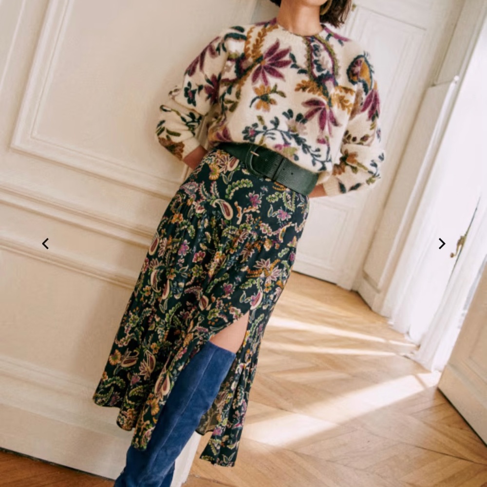 Sezane tammie skirt multi color size 6 NWT
